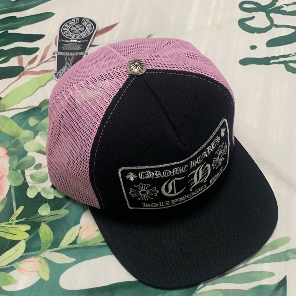 Chrome Hearts Pink and Black Trucker Hat